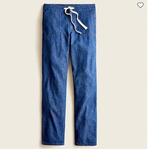 J. Crew Tie-waist denim camp pant, Med